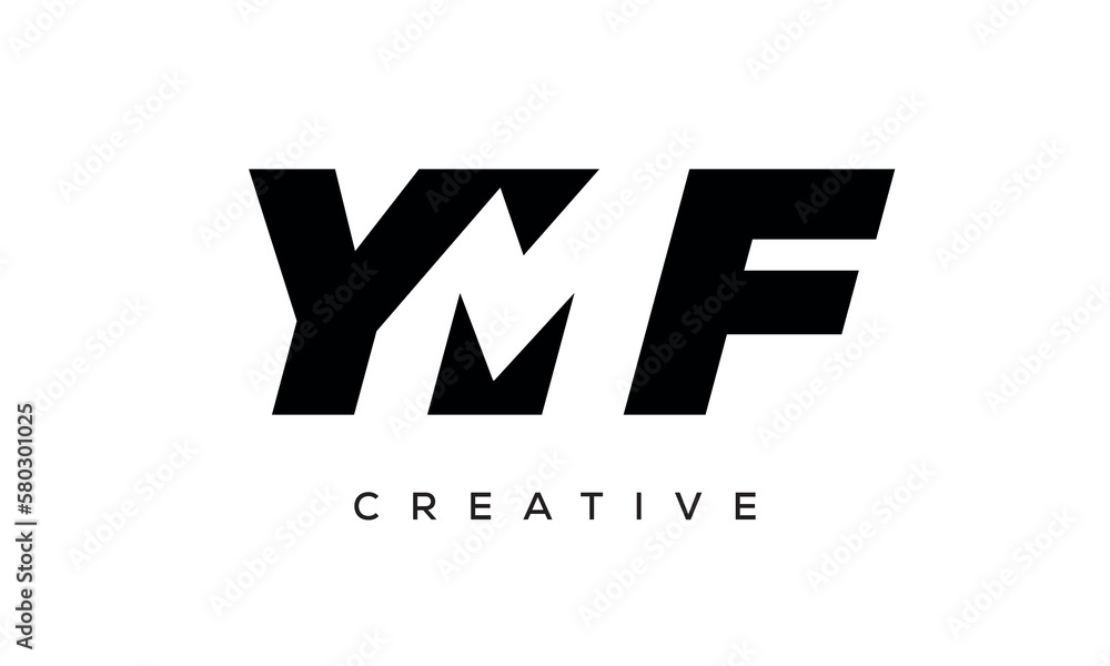 YMF letters negative space logo design. creative typography monogram vector YMF letters negative space logo design. creative typography monogram vector