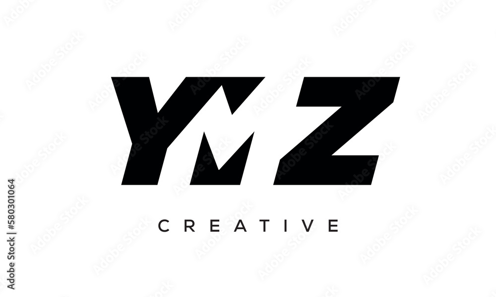 YMZ letters negative space logo design. creative typography monogram vector YMZ letters negative space logo design. creative typography monogram vector