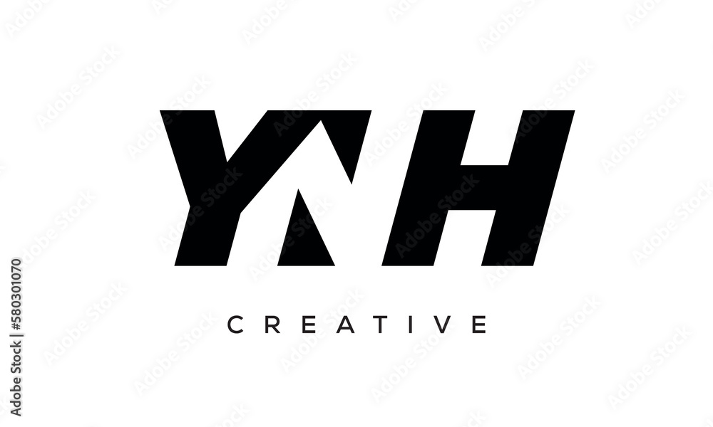 YNH letters negative space logo design. creative typography monogram vector YNH letters negative space logo design. creative typography monogram vector