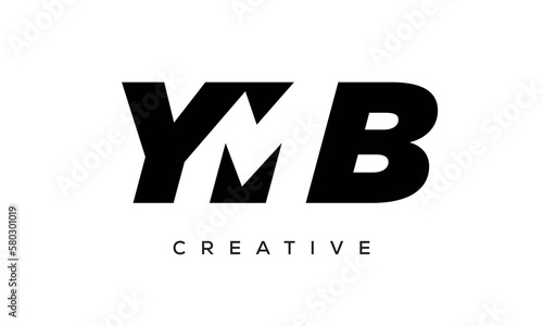 YMB letters negative space logo design. creative typography monogram vector