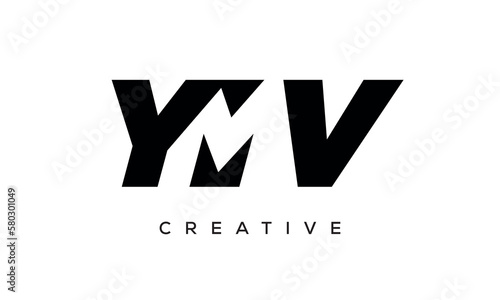 YMV letters negative space logo design. creative typography monogram vector