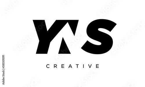 YNS letters negative space logo design. creative typography monogram vector photo