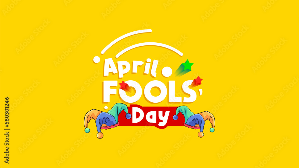 April Fools day celebration. April fun is full of jokes. Celebrate April Fools Day with trumpets and clown hats. celebrate april - obrazy, fototapety, plakaty 