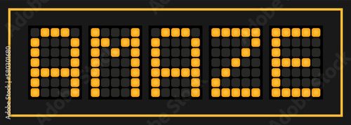 Orange color led banner in word amaze on black background