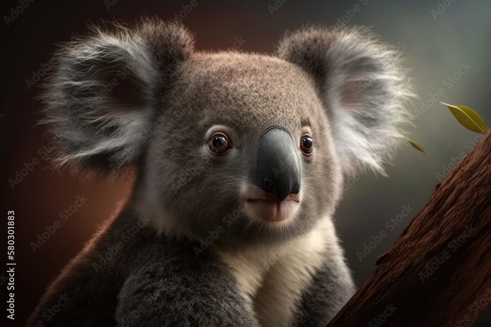 Naklejka premium In depth look at a koala. Generative AI