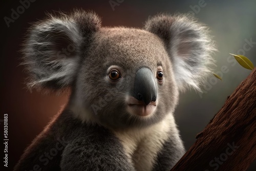 In depth look at a koala. Generative AI