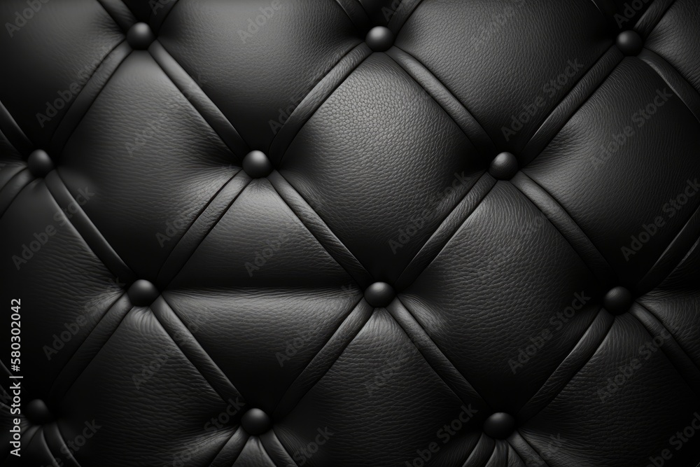 Naklejka premium Full Frame Shot Of Black Sofa. Generative ai