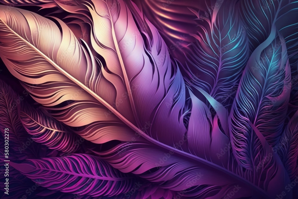 Purple feathers, generative ai Purple feathers, generative ai