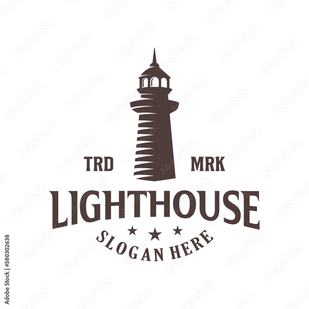 vintage logo light house vector illustration