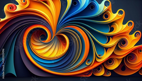 contrasting colors  create a bold and dynamic swirling pattern  Generative AI  illustration