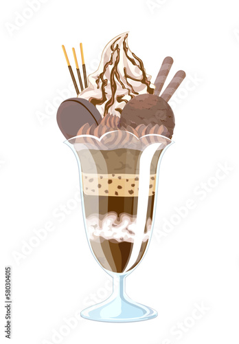チョコレートパフェのイラスト