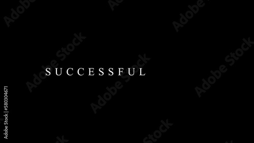 Successful text typography animation 4k hd 
