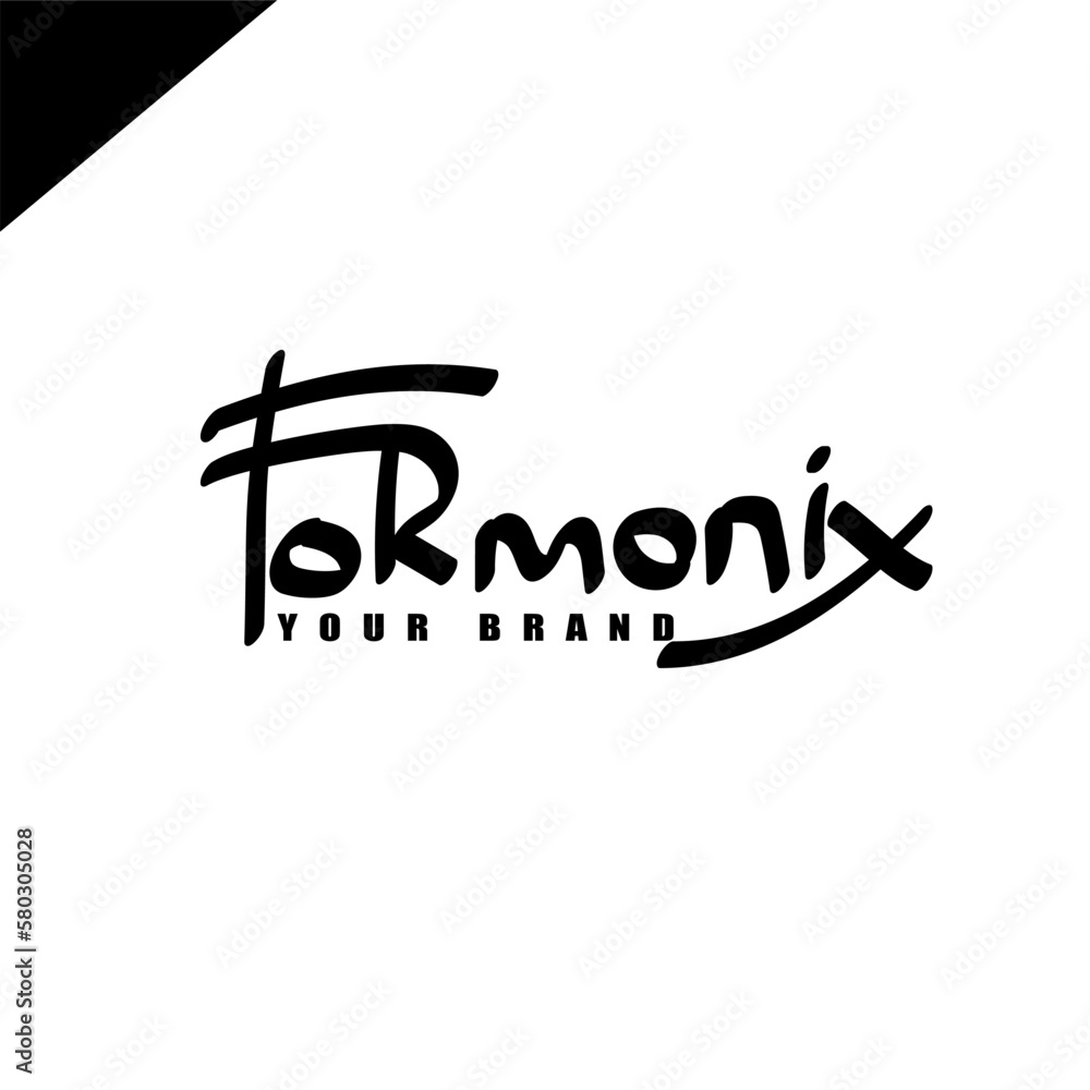 Formonix initial handwriting signature, fashion handwritten monogram design, trademark, brand. Handwritten identity name. abstract paint brush lettering. Calligraphy brush. Write a script. Vector Formonix initial handwriting signature, fashion handwritten monogram design, trademark, brand. Handwritten identity name. abstract paint brush lettering. Calligraphy brush. Write a script. Vector