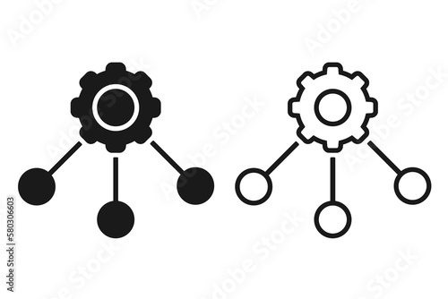 Gear connection management. Allocation icon. Illustration vector