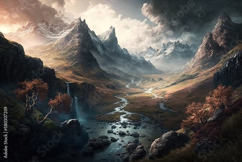 Majestic Views of Heaven's Treasured Landscapes Generative AI © pngking