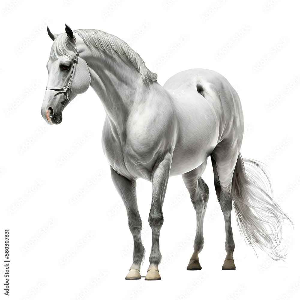 White horse isolated on background