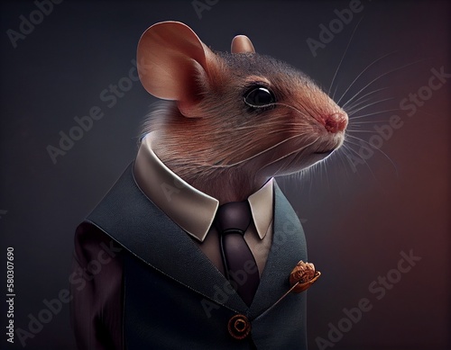 Mouse in suit, generative ai