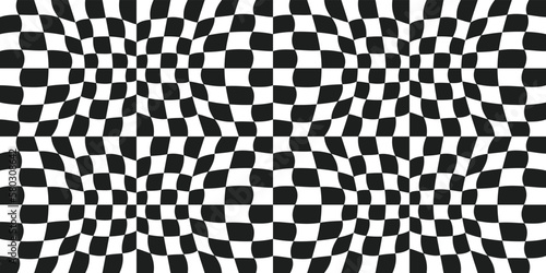 Vector canvas with repeating checkered wave. Checker pattern.