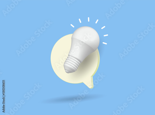 A chat icon with a white light on a blue background.
 social media posts, 3d vector illustration.

