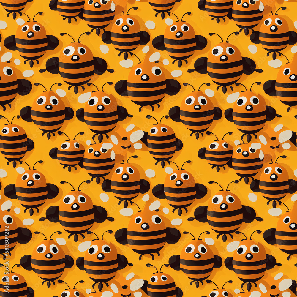 Fototapeta premium cute bees - seamless pattern for your design