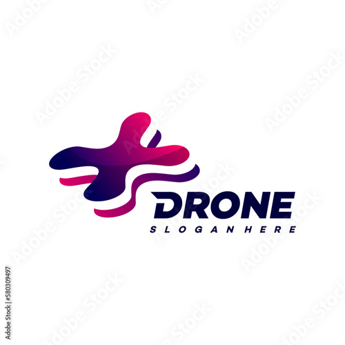 simple drone logo vector illustration