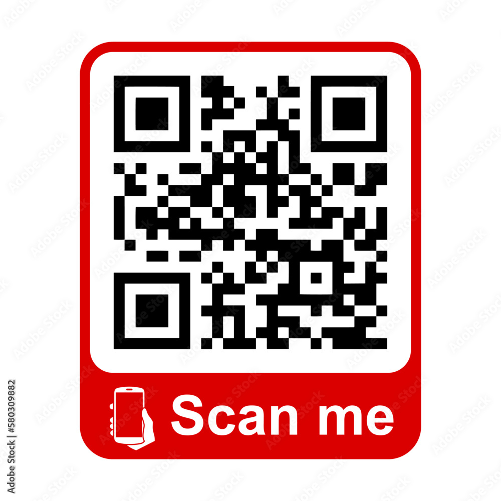 QR - Quick Response Code, Inscription scan me, Qr code for smartphone,  payment, mobile app scan – vector Stock Vector | Adobe Stock