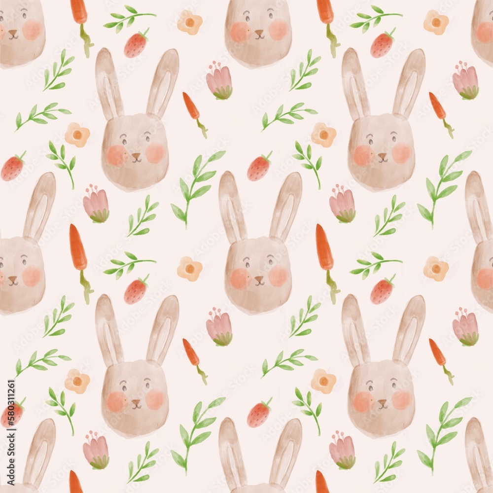 Cute Bunny Seamless Pattern, bunny pattern, hand drawn watercolor bunnies pattern, cute bunny pattern, cute pattern, cute bunny hand drawn watercolor seamless pattern Cute Bunny Seamless Pattern, bunny pattern, hand drawn watercolor bunnies pattern, cute bunny pattern, cute pattern, cute bunny hand drawn watercolor seamless pattern