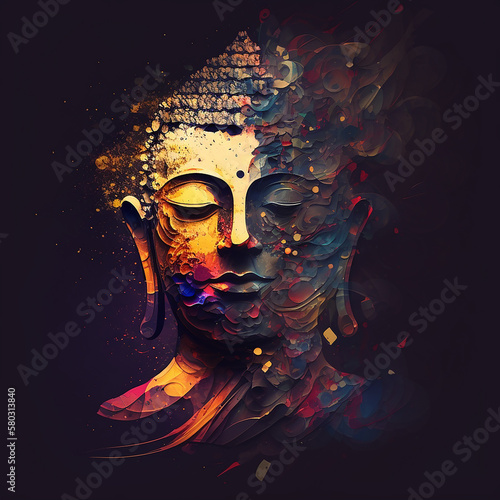 illustration for Buddha Purnima or Vesak Day  Generative ai