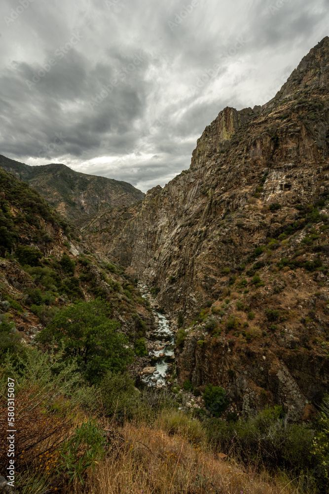 South Fork Of The Kings River Cuts Through Steep Canyon Walls