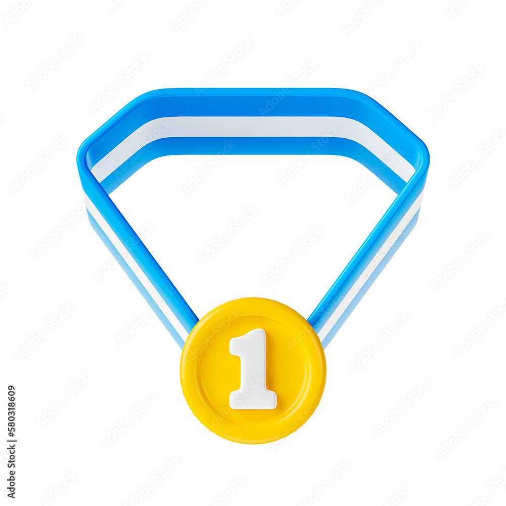 Achievement Medal 3D Icon. 3d render illustration Achievement Medal 3D Icon. 3d render illustration
