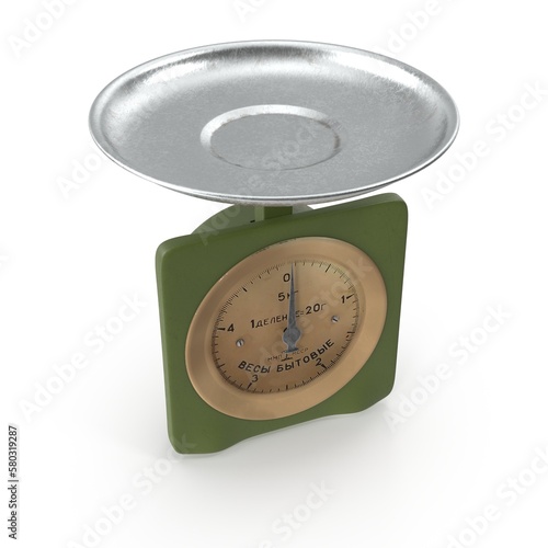 Old Kitchen Scales USSR 3d render illustration
