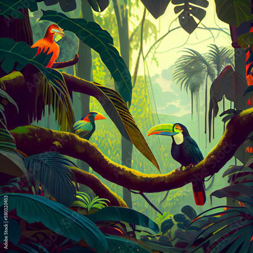 toucan in the jungle Generative AI © Jacek