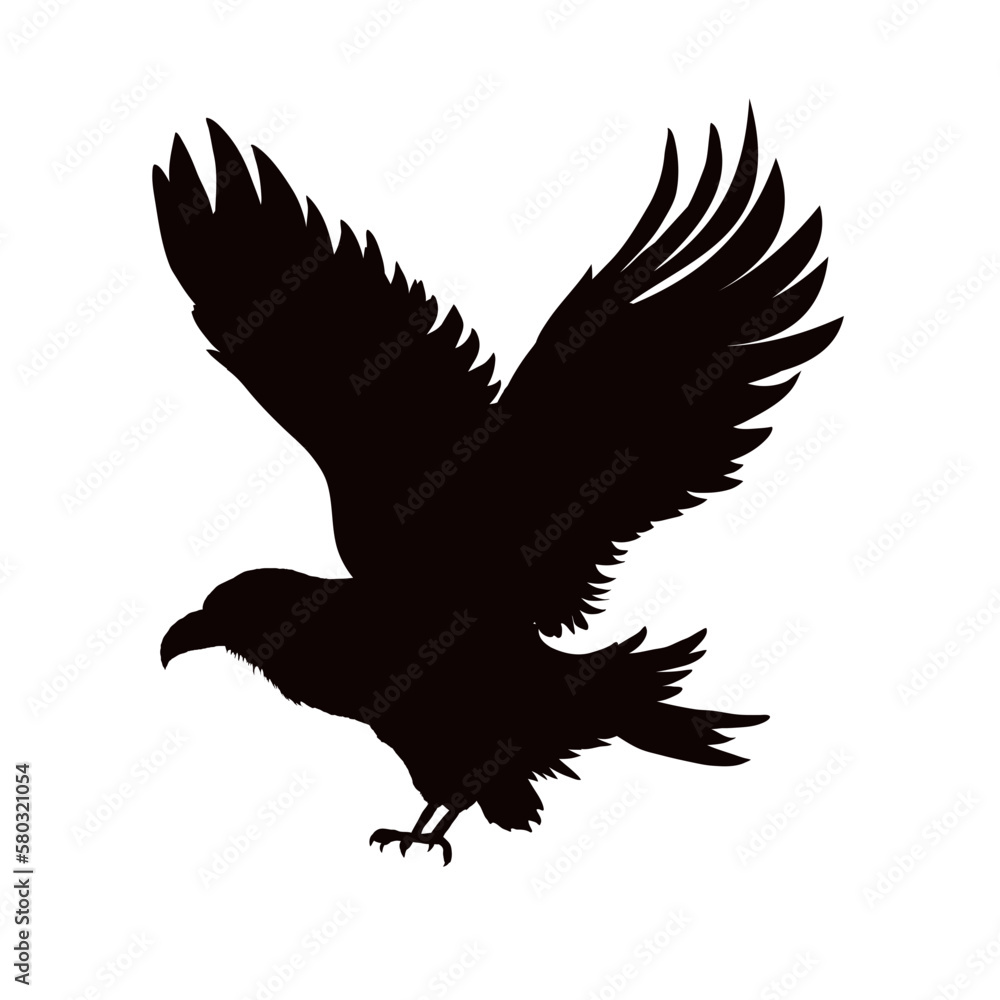 Obraz premium raven, crown silhouette - isolated - vector illustration