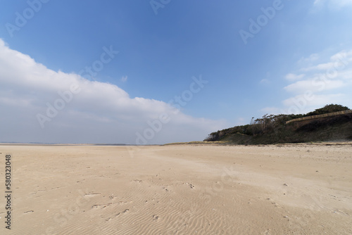 Sand dunes of Cr  ances village in Cotentin  coast