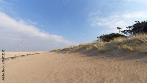 Sand dunes of Créances village in Cotentin coast