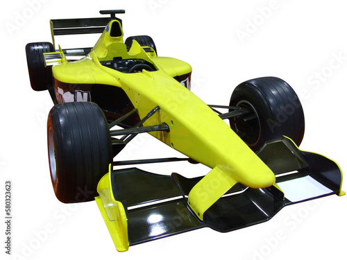 yellow formula one racing car transparent