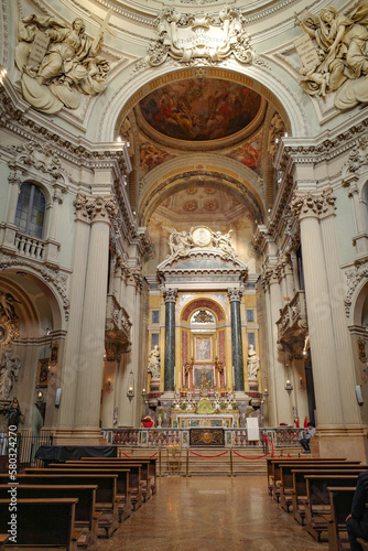 Bologna, Italy - 16 Nov, 2022: Interior of the Santuario di Santa Maria della Vita church © Mark