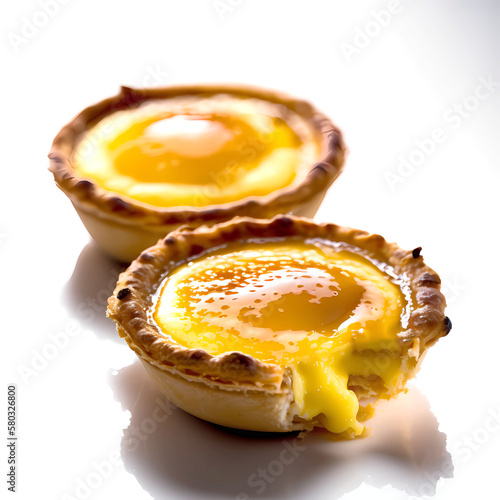 Egg tarts on white background (ID: 580326800)