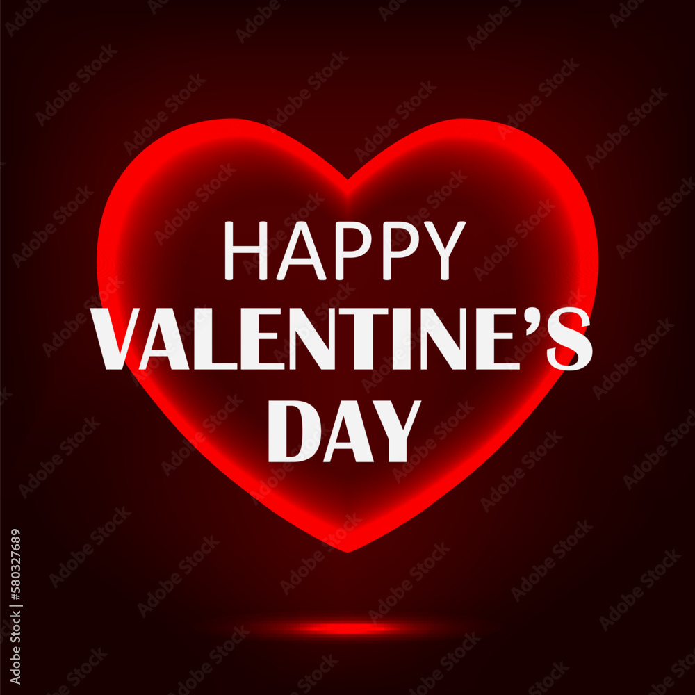 Happy valentine`s day, realistic heart