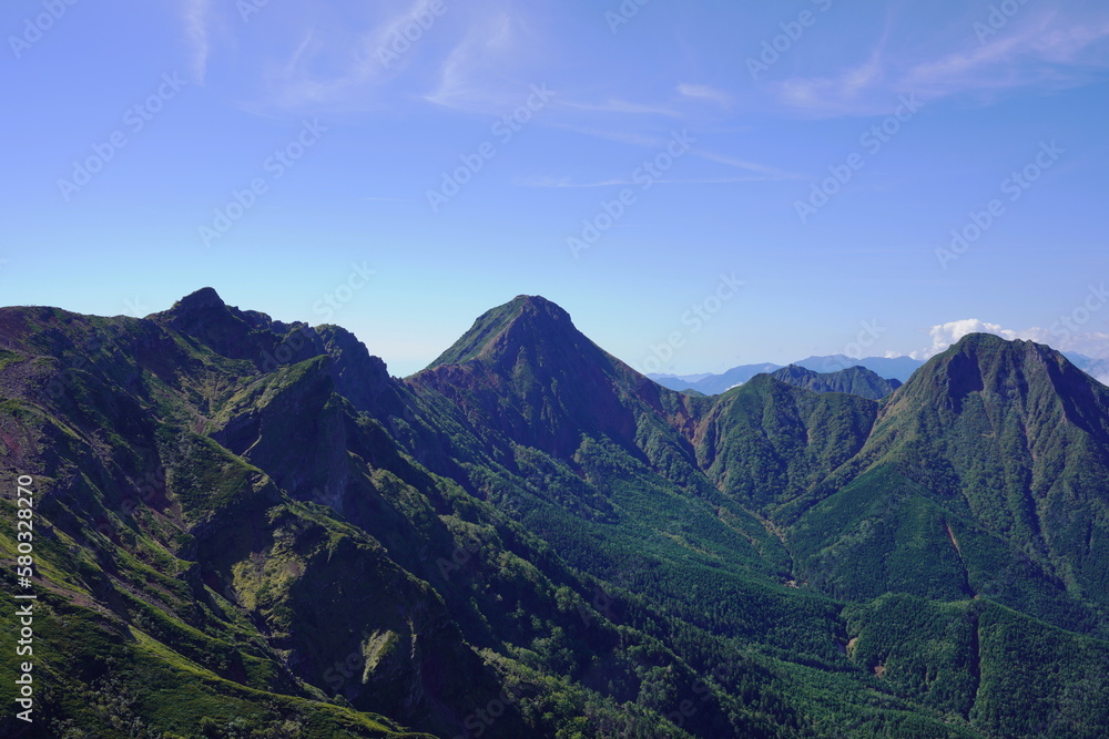 Naklejka premium 硫黄岳から望む南八ヶ岳の山々