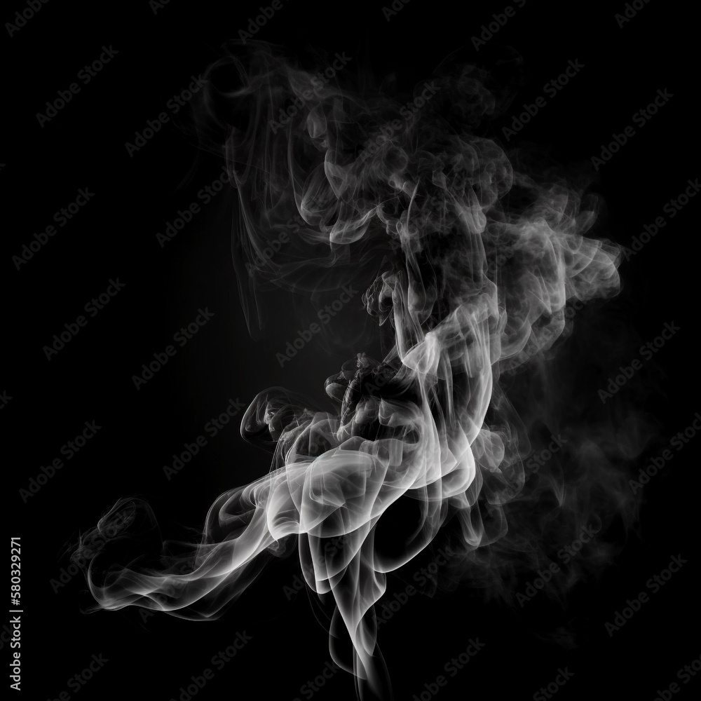 Black and white smoke on a dark background. Black and white smoke on a dark background.
