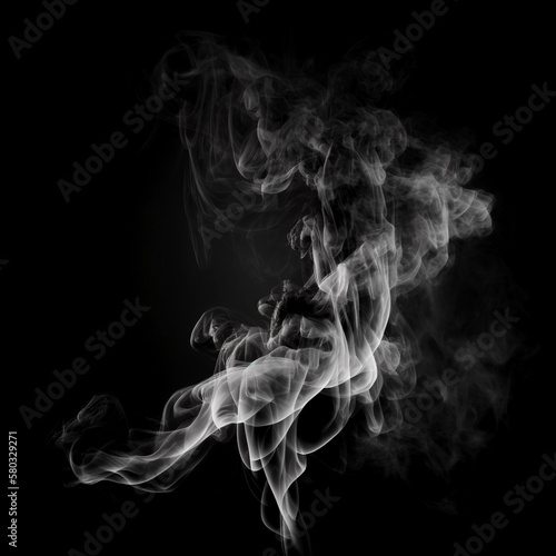 Black and white smoke on a dark background.