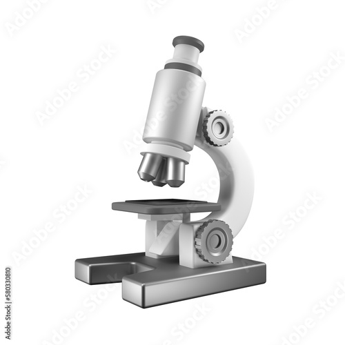 Microscope, Biology Scientific 3D illustration