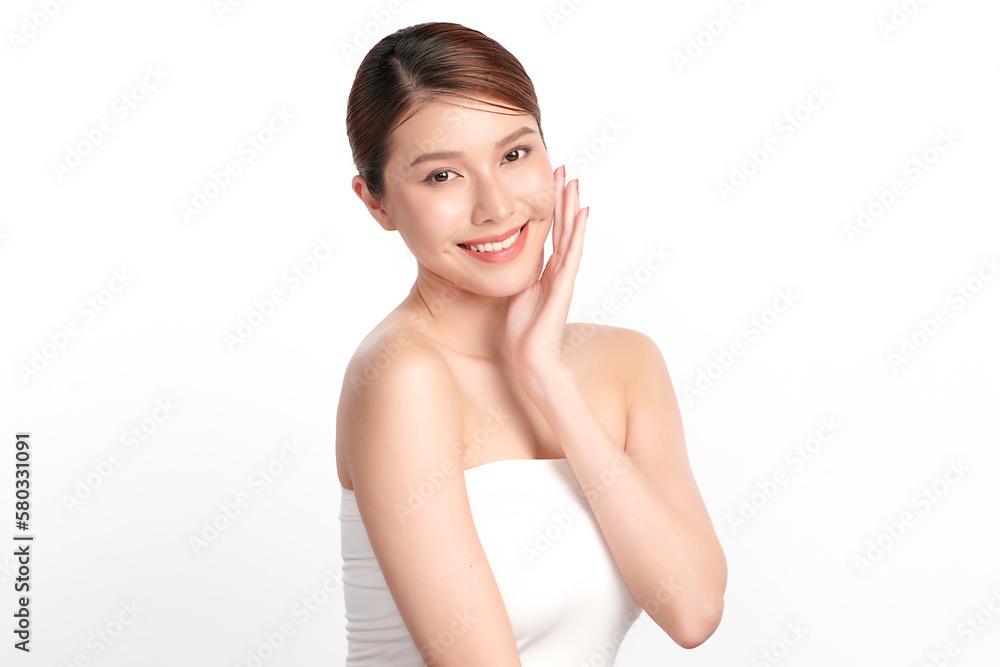 Beautiful young asian woman with clean fresh skin on white background, Face care, Facial treatment, Cosmetology, beauty and spa, Asian women portrait. Beautiful young asian woman with clean fresh skin on white background, Face care, Facial treatment, Cosmetology, beauty and spa, Asian women portrait.
