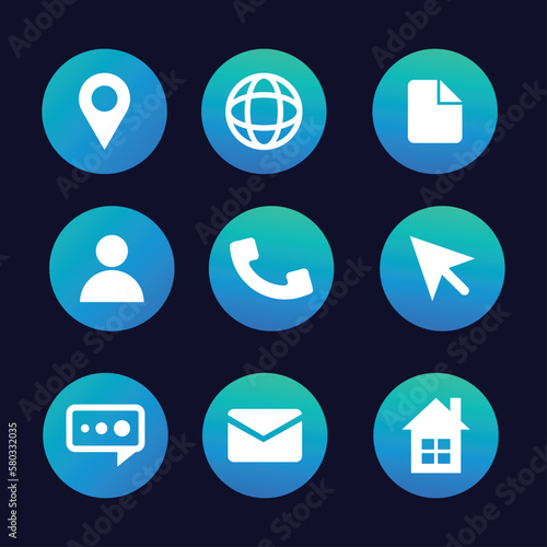 modern gradient green and blue icon with circle
