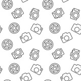 Seamless repeating monochrome pattern of photographing. Perfect for web sites, apps, shops, backgrounds, wallpapers