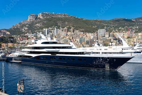 The superyacht is in Monaco's Hercules harbor