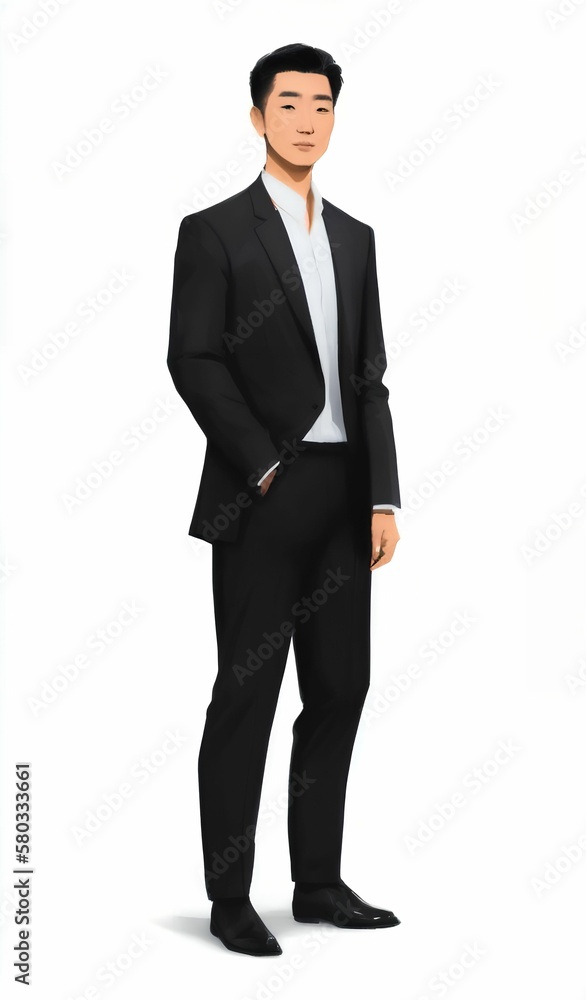 illustration of man wearing suit at the office, generative art by A.I illustration of man wearing suit at the office, generative art by A.I