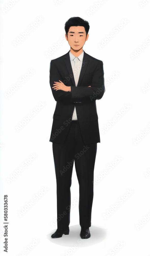 illustration of man wearing suit at the office, generative art by A.I illustration of man wearing suit at the office, generative art by A.I