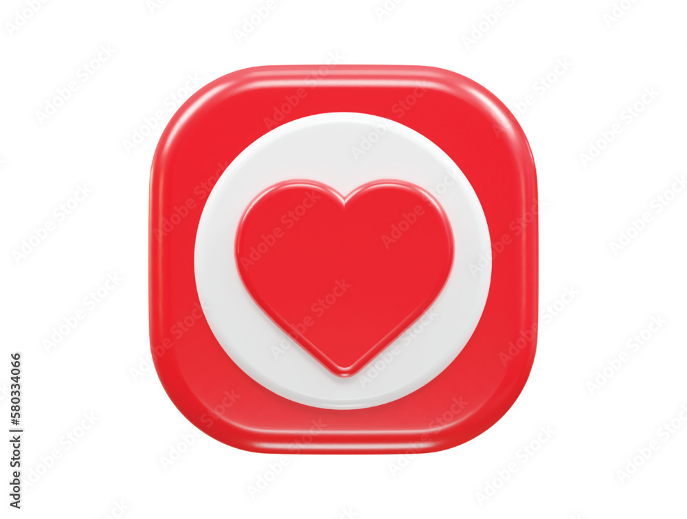 Heart icon 3d rendering vector illustration transparent element Heart icon 3d rendering vector illustration transparent element
